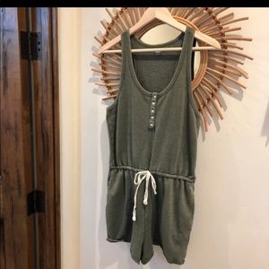 SOLD Aerie olive green sweatsuit romper